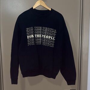 For The People Black Crewneck Heavy Weight Sweatshirt - Men